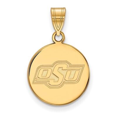 Oklahoma State University Medium Disc Pendant 14k Yellow Gold 4Y038OKS, MPN: 4Y038OKS, 886774880211