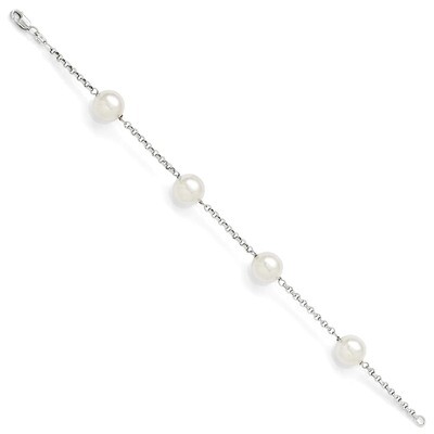 10-11Mm White Shell Bead 4 Station Bracelet Sterling Silver QMJB104W-7.5, MPN: QMJB104W-7.5, 886774…