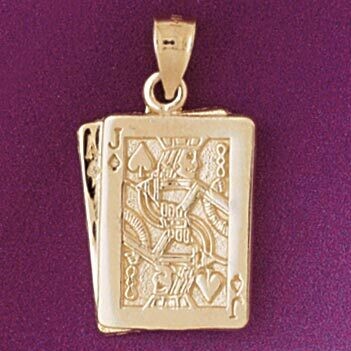 Dazzlers Jewelry Ace Jack Diamond Pendant Necklace Charm Bracelet in Yellow, White or Rose Gold 544…