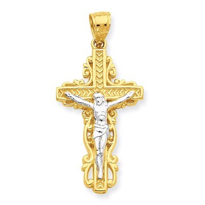 Crucifix Pendant 10K Gold &amp; Rhodium 10C1056, MPN: 10C1056, 886774019192