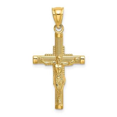 Beaded Accent with Cross Behind Crucifix Charm 14k Gold K8579, MPN: K8579, 637218090990