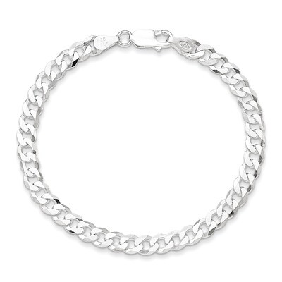 18 Inch 4.5mm Beveled Curb Chain Sterling Silver QFB120-18, MPN: QFB120-18, 883957941479