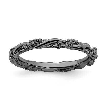 Black-plated Twist Ring Sterling Silver QSK2003, MPN: QSK2003, 191101725043