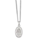 Kelly Waters Small Oval Saint Christopher Medal Necklace 18 Inch Rhodium-plated KW423-18, MPN: KW42…