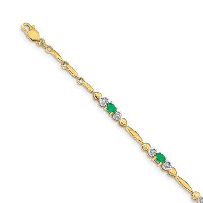 Emerald Bracelet 14k Gold Diamond BM4479-EM-001-YA, MPN: BM4479-EM-001-YA, 883957476971