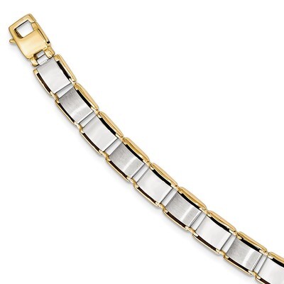 8.5 Inch Bracelet 14k Two-tone Gold Brushed Polished GB231-8.25, MPN: GB231-8.25, 886774561738