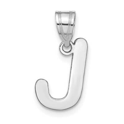 Bubble Letter J Initial Pendant 14k White Gold Polished YC1441WJ, MPN: YC1441WJ, 196904086810