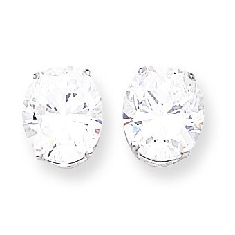 Cubic ZirconiDiamond Oval Stud Earrings 14k Gold XE91WCZ, MPN: XE91WCZ, 883957109312
