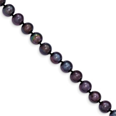 18 Inch 8-9mm Black Near Round Fresh Water Cultured Pearl Necklace 14k Gold BPN080-18, MPN: BPN080-…