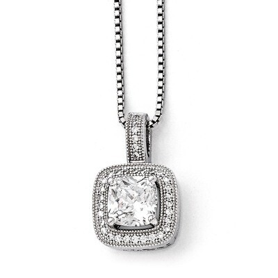 Necklace Sterling Silver &amp; Cubic Zirconia QMP396-18, MPN: QMP396-18, 886774577715