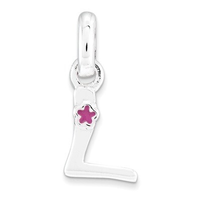 Letter L with Enamel Pendant Sterling Silver QC7935L, MPN: QC7935L, 191101466151