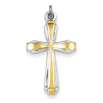 18k Gold-plated Cross Pendant Sterling Silver QC5388, MPN: QC5388, 883957546773