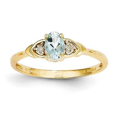 Diamond &amp; Aquamarine Ring 14k Gold XBS266, MPN: XBS266, 883957374086