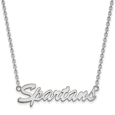 Michigan State University Medium Pendant with Chain Necklace Sterling Silver SS067MIS-18, MPN: SS06…