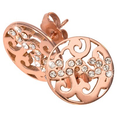 Nikki Lissoni Baroque Stud Earrings Rose Gold-Plated 15mm EA2003RGS, MPN: EA2003RGS, 8719075300657