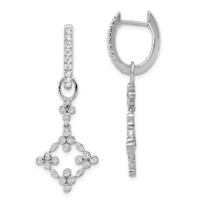 Diamond Vs/Si, D E F, Bloom Dangle Hoop Earring 14k White Gold True Origin Lab Grown EM6344-062-WLD…