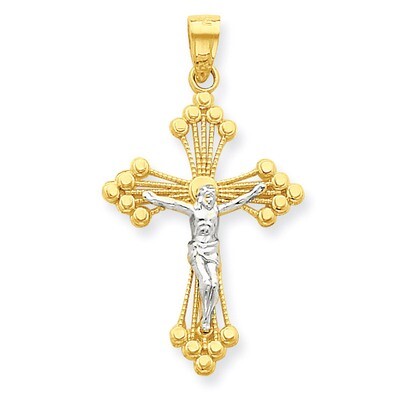 Crucifix Pendant 10K Gold &amp; Rhodium 10C1079, MPN: 10C1079, 886774019420