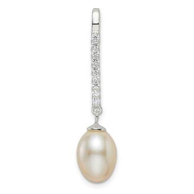 CZ Diamond Glass Bead Pendant Sterling Silver Polished QP5489, MPN: QP5489,