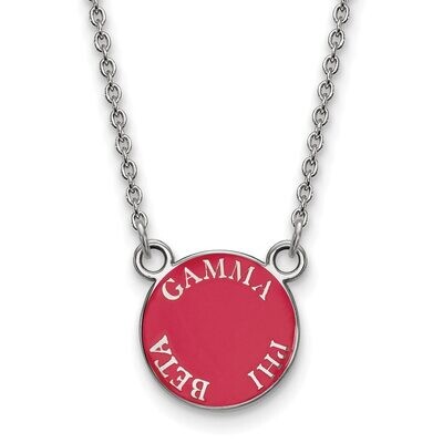 Gamma Phi Beta Extra Small Enameled Pendant with 18 Inch Chain Sterling Silver SS012GPB-18, MPN: SS…