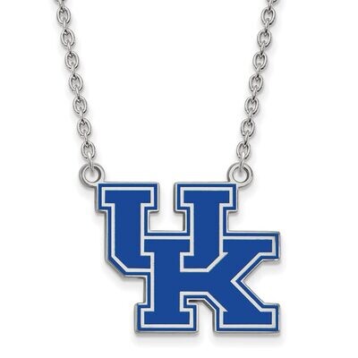 University of Kentucky Large Enamel Pendant with Chain Necklace Sterling Silver SS082UK-18, MPN: SS…