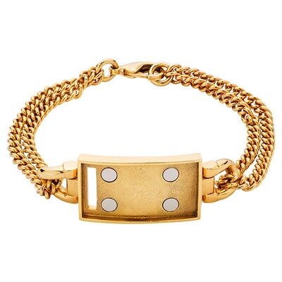 Nikki Lissoni Gold-plated Double-Chain Bracelet of 19cm For Large Magnetic Tags TB06G19L, MPN: TB06…