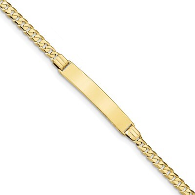 8 Inch Flat Curb Link ID Bracelet 10k Gold 10LID62-8, MPN: 10LID62-8, 191101598012
