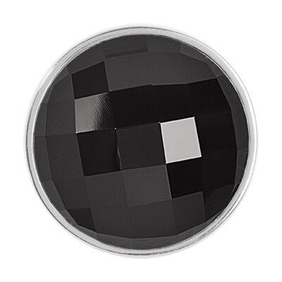 Nikki Lissoni Faceted Black Agate Silver-Plated 33mm Coin C1198SM, MPN: C1198SM, 8718627465547