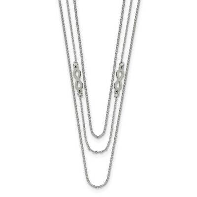 Infinity Sign 3-Strand 36 Inch Necklace Stainless Steel Polished SRN3008-36, MPN: SRN3008-36, 19110…