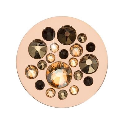 Nikki Lissoni Sparkling Coin with Peach Black Swarovski Crystals Rose Gold-plated In  23.6mm C1621R…