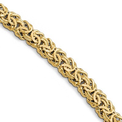 Leslie&#39;s Polsihed Fancy Link with Black Onyx Toggle Bracelet 8 Inch 14k Gold HB-LF578-8, MPN: LF578…