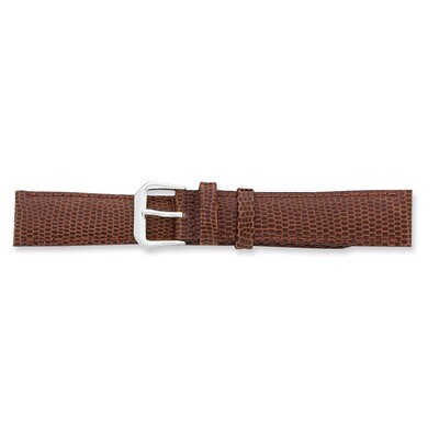 18mm Havana Lizard Grain Leather Watch Band 7.5 Inch Silver-tone Buckle BAW17-18, MPN: BAW17-18, 88…