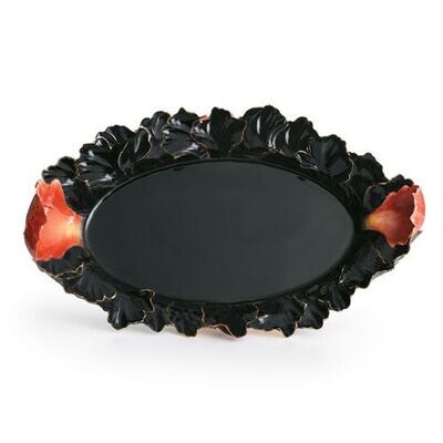 Franz Porcelain Striking Vermillion Peony Ornamental Platter FZ01164, MPN: FZ01164,
