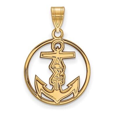 Alpha Sigma Tau Small Circle Pendant Gold-plated Silver GP041ALS, MPN: GP041ALS, 191101099908