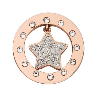 Nikki Lissoni Twinkle Star with Swarovski Crystals Rose Gold-plated  23.6mm Coin C1651RGS, MPN: C16…