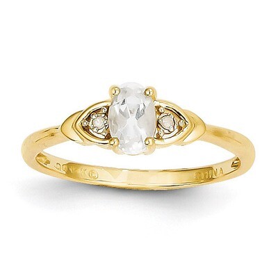 Diamond &amp; White Topaz Ring 14k Gold XBS267, MPN: XBS267, 883957374093