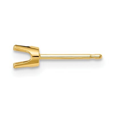 Round 4-Prong .01ct. Medium Weight Post Earring Mounting 14k Yellow Gold YG331, MPN: YG331,