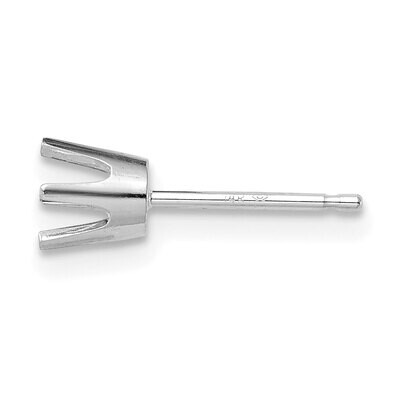 Round 6-Prong .50ct. Flat Back Post Earring Mounting 14k White Gold WG339, MPN: WG339,