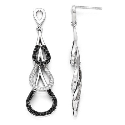 Teardrop Dangle Post Earrings Sterling Silver &amp; Cubic Zirconia QMP386, MPN: QMP386, 883957764313