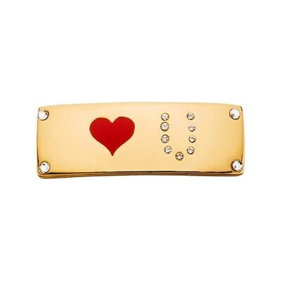 Nikki Lissoni Gold-plated Small Tag of 26 x 9 mm Love U T1011GS, MPN: T1011GS, 8719075306680