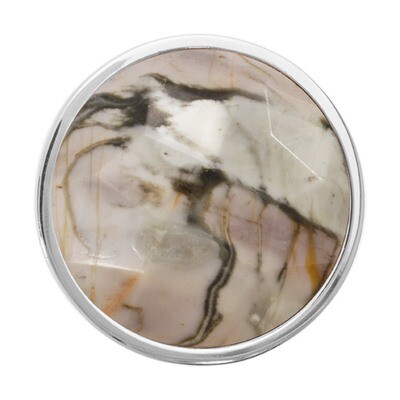 Nikki Lissoni Faceted Picasso Jasper Silver-Plated 33mm Coin C1319SM, MPN: C1319SM, 8718627468135