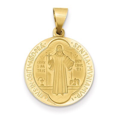 Medal Pendant 14k Gold Polished and Satin XR1241, MPN: XR1241, 883957475172