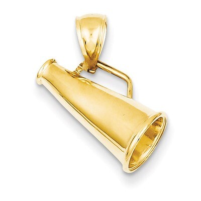 3-D Small Megaphone Pendant 14k Gold Polished C2632, MPN: C2632, 637218020874