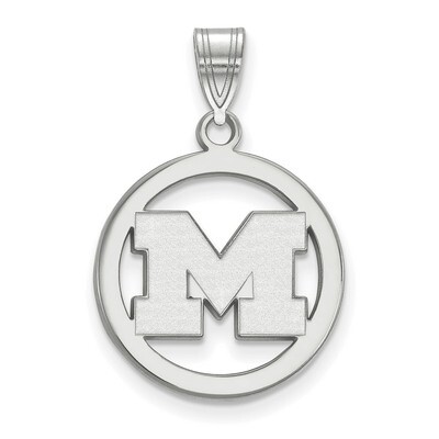 Michigan University of Sm Pendant in Circle Sterling Silver SS030UM, MPN: SS030UM, 886774764788