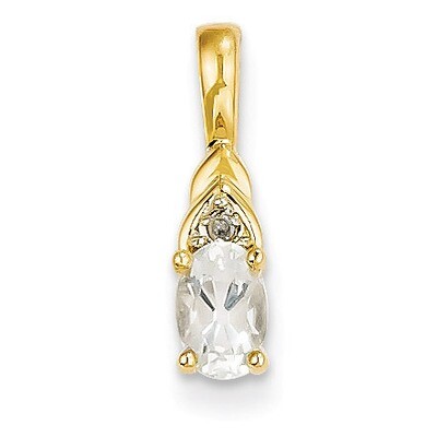 Diamond &amp; White Topaz Pendant 14k Gold XBS277, MPN: XBS277, 883957374147