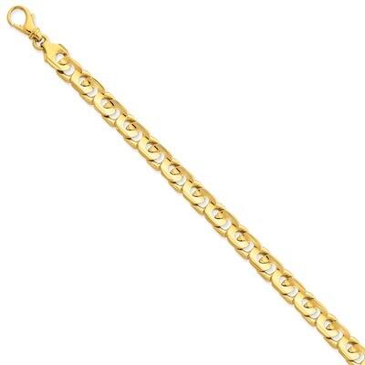 8mm Hand-polished Fancy Link Chain 8 Inch 14k Gold LK178-8, MPN: LK178-8, 886774404592
