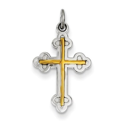Cross Charm 18k Gold-plated Sterling Silver QC5864, MPN: QC5864, 886774111759