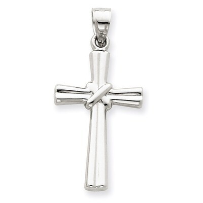 Hollow Cross Pendant 14k White Gold D3169, MPN: D3169, 883957899244