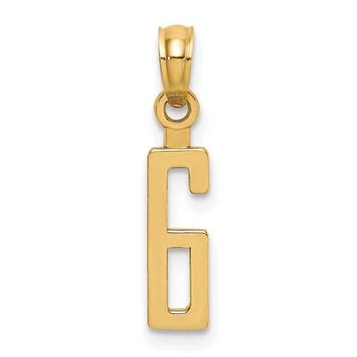 6 Block Style Charm 14k Gold NU06, MPN: NU06, 637218101153