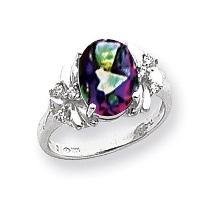 10x8mm Oval Fire Topaz Diamond Ring 14k white Gold Y2240FT/A, MPN: Y2240FT/A, 883957618319