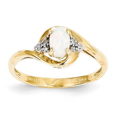 Diamond &amp; Genuine Opal Ring 14k Gold XBS427, MPN: XBS427, 883957857862
